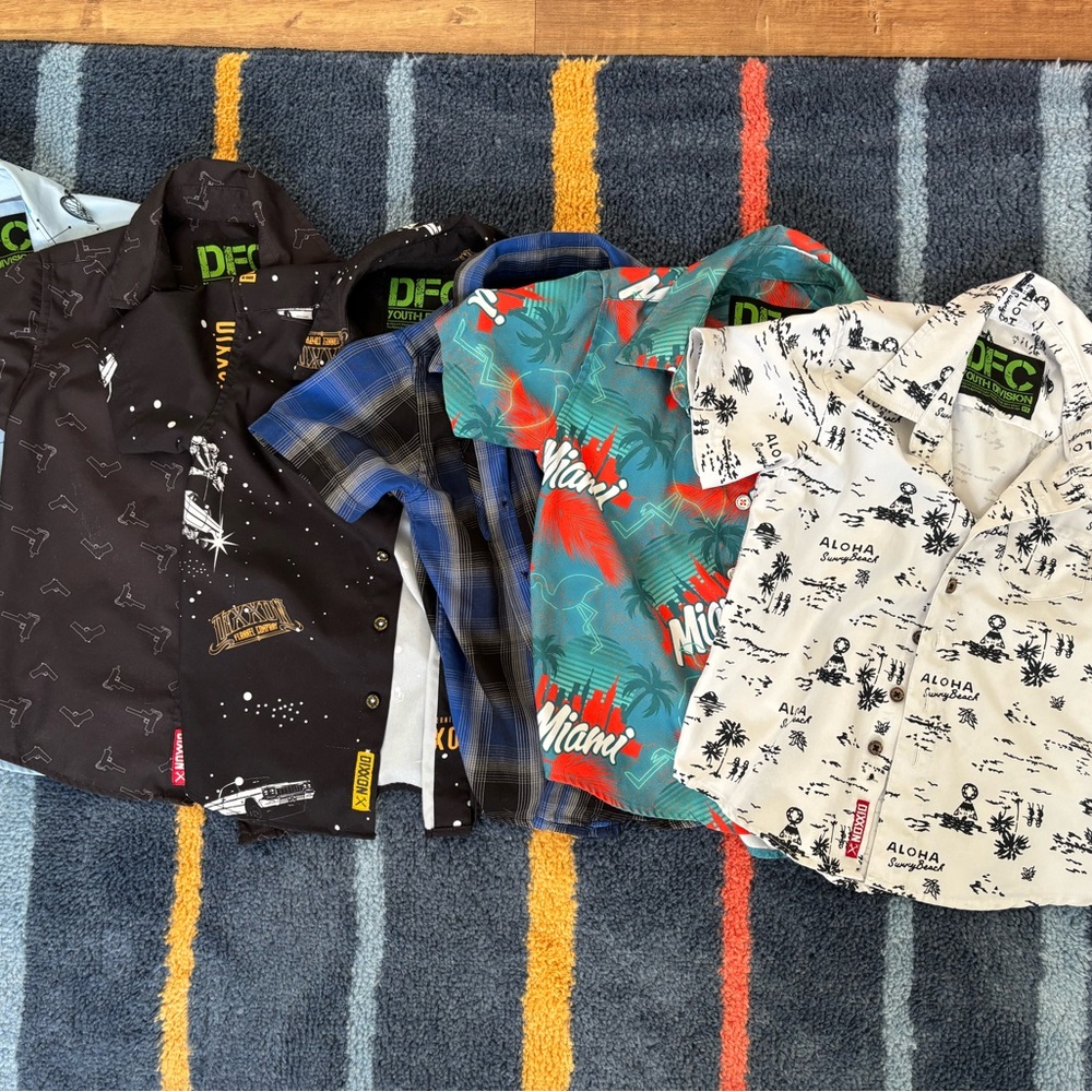 Kids Hawaiian Print Shirts - Multi-Color